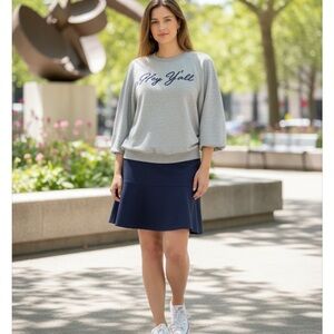 ELOQUII Draper James Blue Mini Skirt Size 28 Navy Blue. NWT